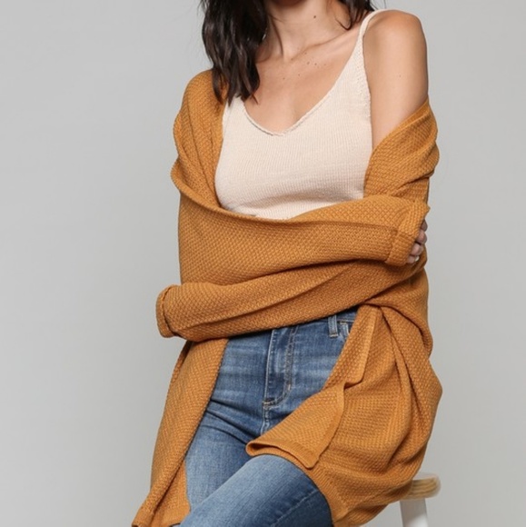 Camel loose fit kimono cardigan - Picture 4 of 6